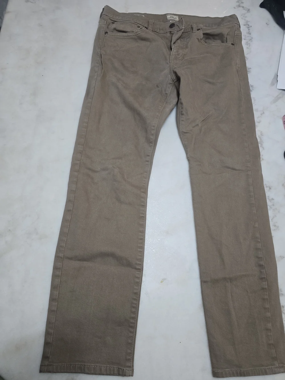 J. Crew Men's Straight-Fit Garment-Dyed Five-Pocket Pants - Olive